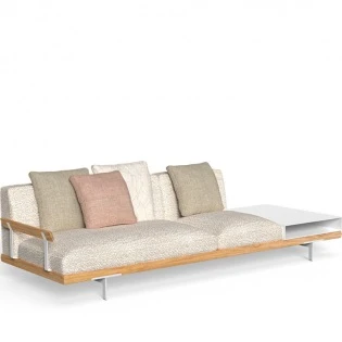 Talenti ALLURE WOOD 3-Sitzer Endmodul mit Ablagefach